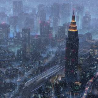 4k rain city wallpaper