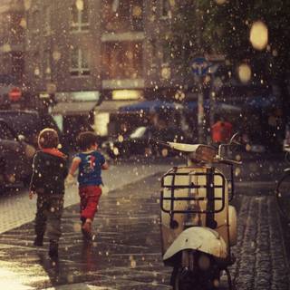 4k rain city wallpaper