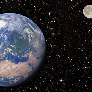 Earth and moon 4k wallpaper