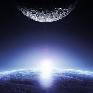 Earth and moon 4k wallpaper