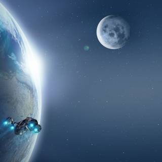 Earth and moon 4k wallpaper