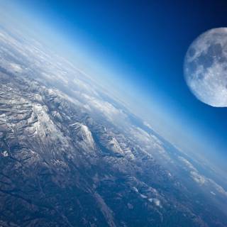 Earth and moon 4k wallpaper