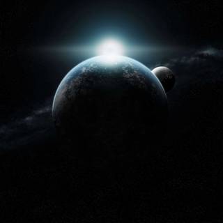 Earth and moon 4k wallpaper