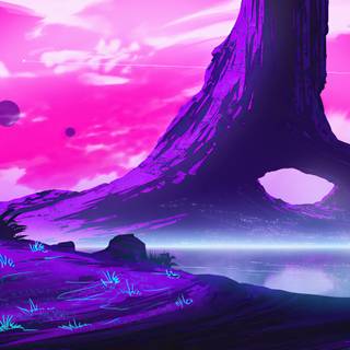 Purple landscape 4k wallpaper
