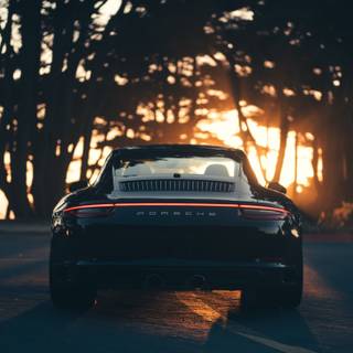 4k car sunset wallpaper
