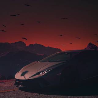 4k car sunset wallpaper