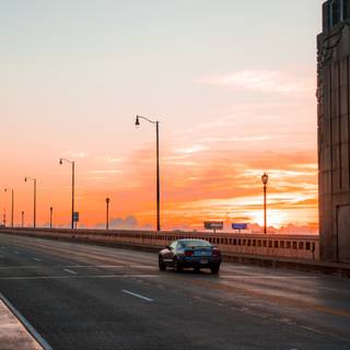 4k car sunset wallpaper