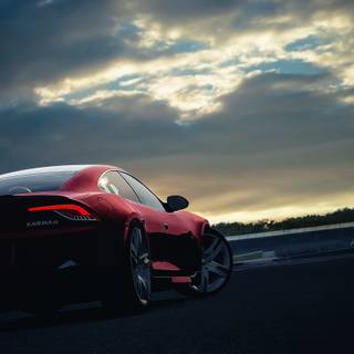 4k car sunset wallpaper