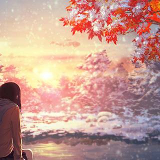 Fall anime 4k wallpaper