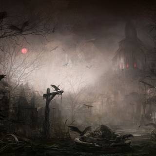 Creepy autumn desktop wallpaper