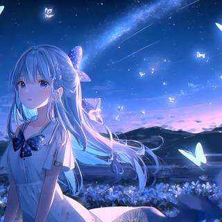 Anime girl fall wallpaper