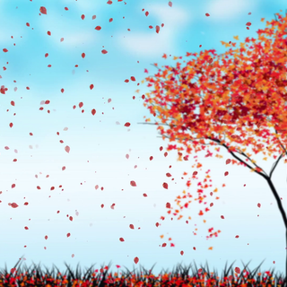 Autumn tree falling leaves wallpaper
