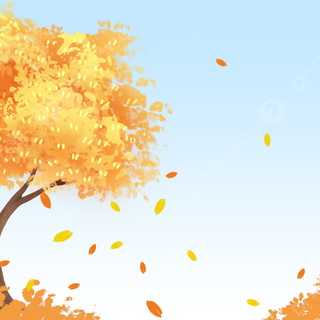 Autumn tree falling leaves wallpaper