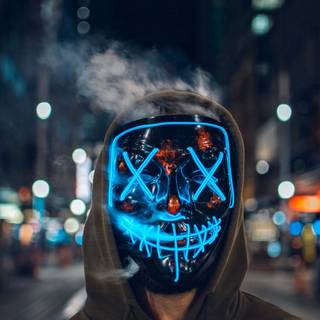 Blue face mask wallpaper