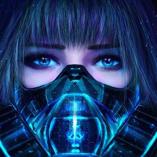 Blue face mask wallpaper