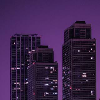 4k purple city wallpaper