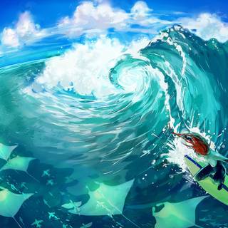 Ocean anime 4k wallpaper