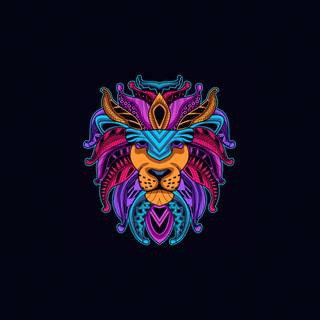 Minimalist lion head wallpaper