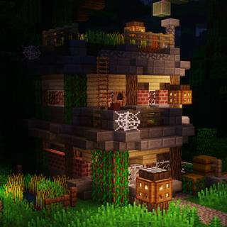 Minecraft house 4k wallpaper