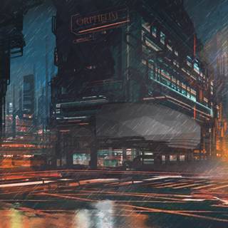 4k neon rain wallpaper