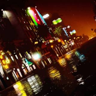 4k neon rain wallpaper