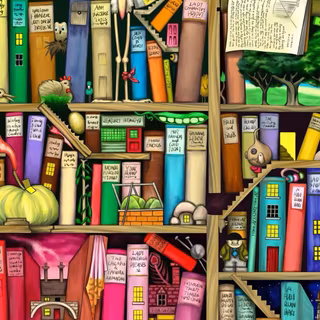 iPhone bookshelf wallpaper