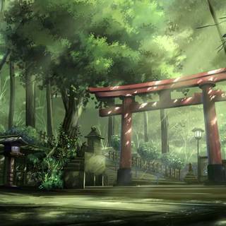 Anime HD forest wallpaper