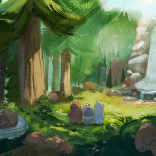 4k cartoon nature wallpaper