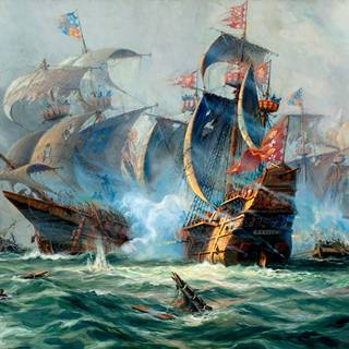 Ship battle wallpaper