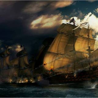 Ship battle wallpaper
