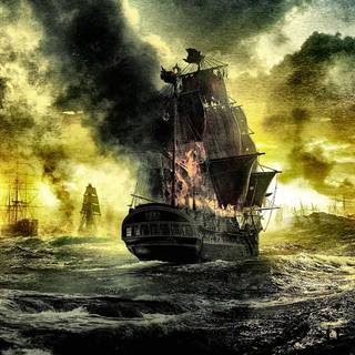 Ship battle wallpaper