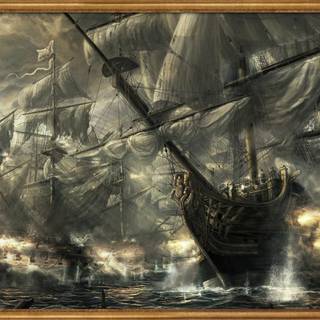 Ship battle wallpaper