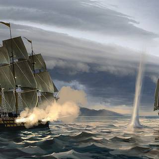 Ship battle wallpaper