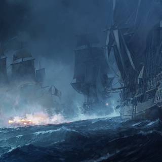 Ship battle wallpaper