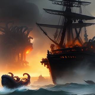 Ship battle wallpaper