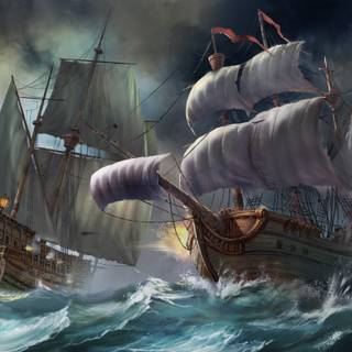 Ship battle wallpaper
