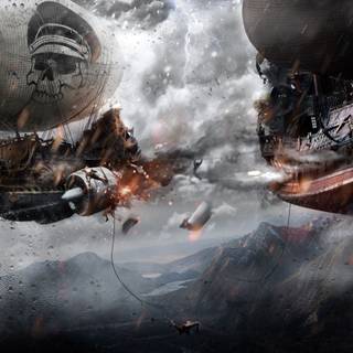 Ship battle wallpaper