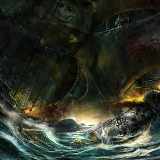 Ship battle wallpaper