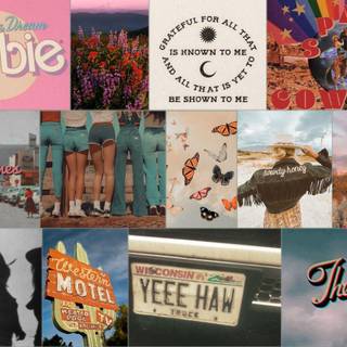 Preppy cow girl wallpaper