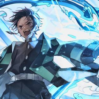 Tanjiro water breathing 4k wallpaper