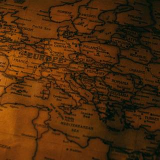 Vintage Europe map 4k wallpaper