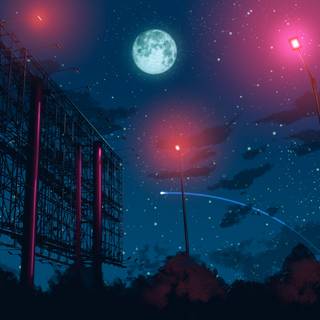 Night sky anime 4k wallpaper