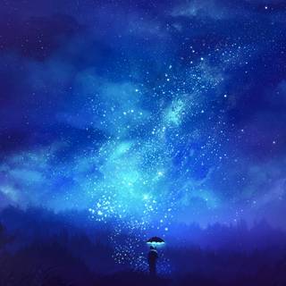 Night sky anime 4k wallpaper