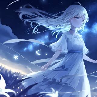 Night sky anime 4k wallpaper