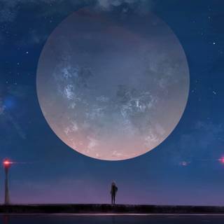 Night sky anime 4k wallpaper