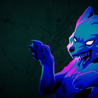 Neon wolf 4k wallpaper