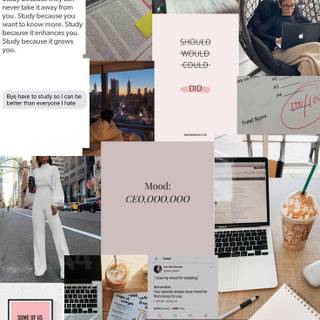 Studying aesthetic collage wallpaper