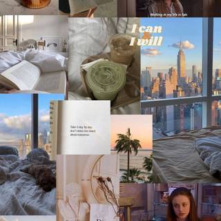 Studying aesthetic collage wallpaper