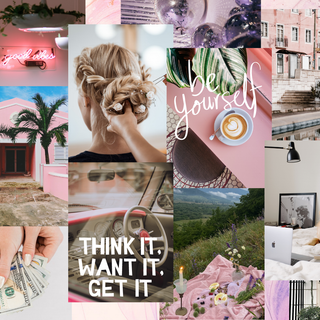 Vision boards pink wallpaper