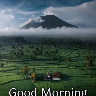 Morning village wallpaper